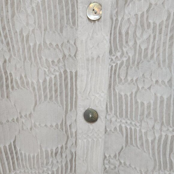 Moonlight Y&S Fashion Design Womens White Sheer Blouse Sz S - Picture 4 of 14